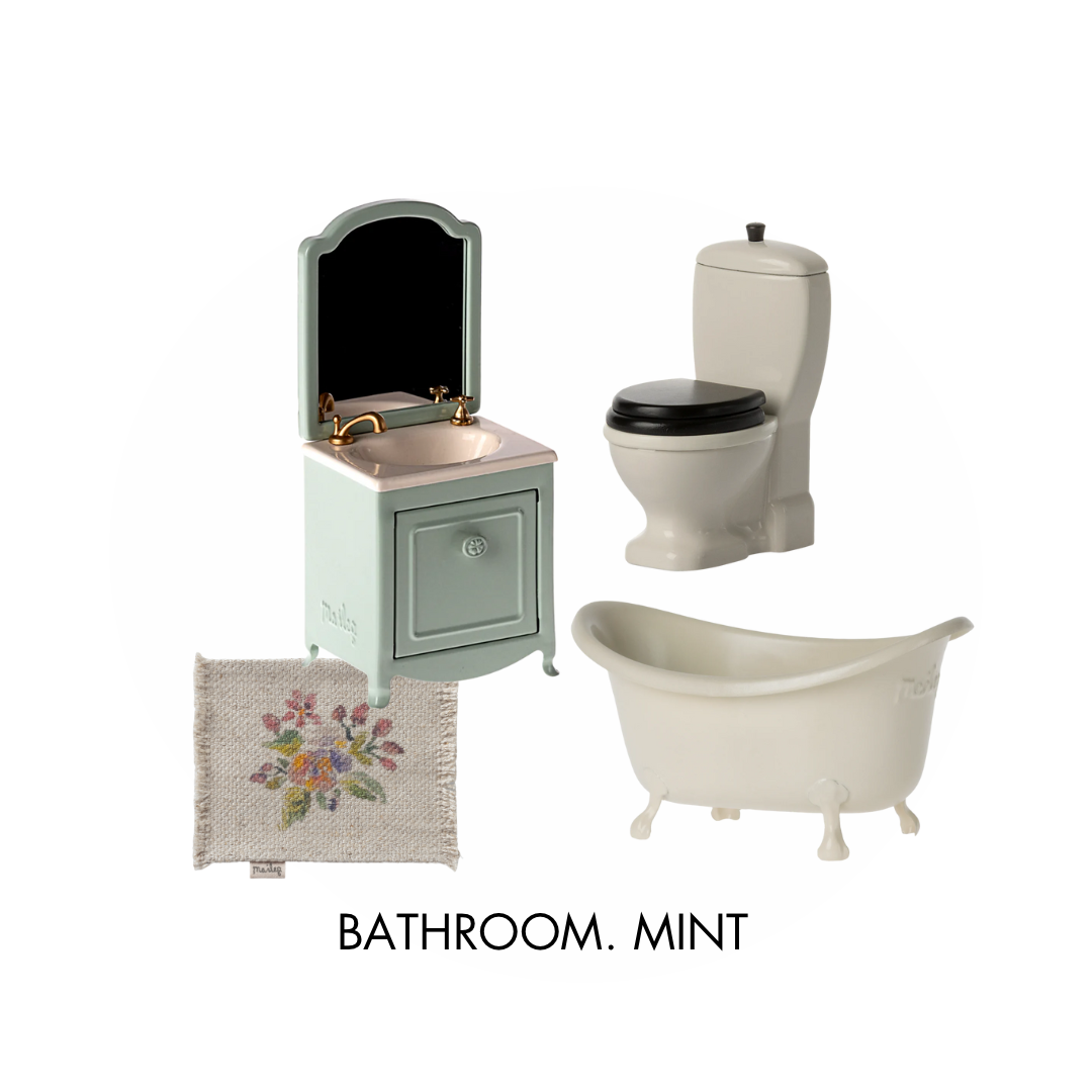 Maileg Bathroom Starter Gift Set Mint Mouseinabox