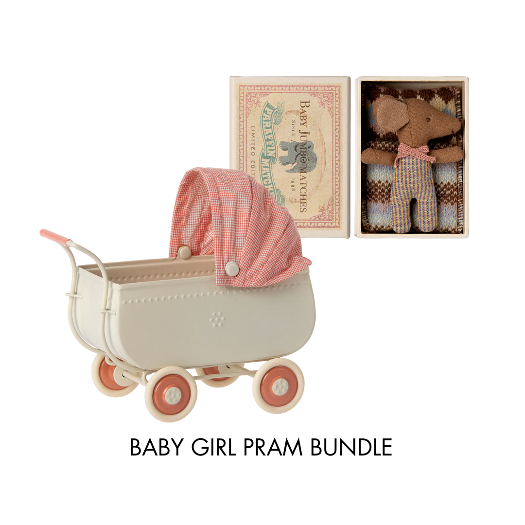 Maileg Baby Girl Pram Bundle