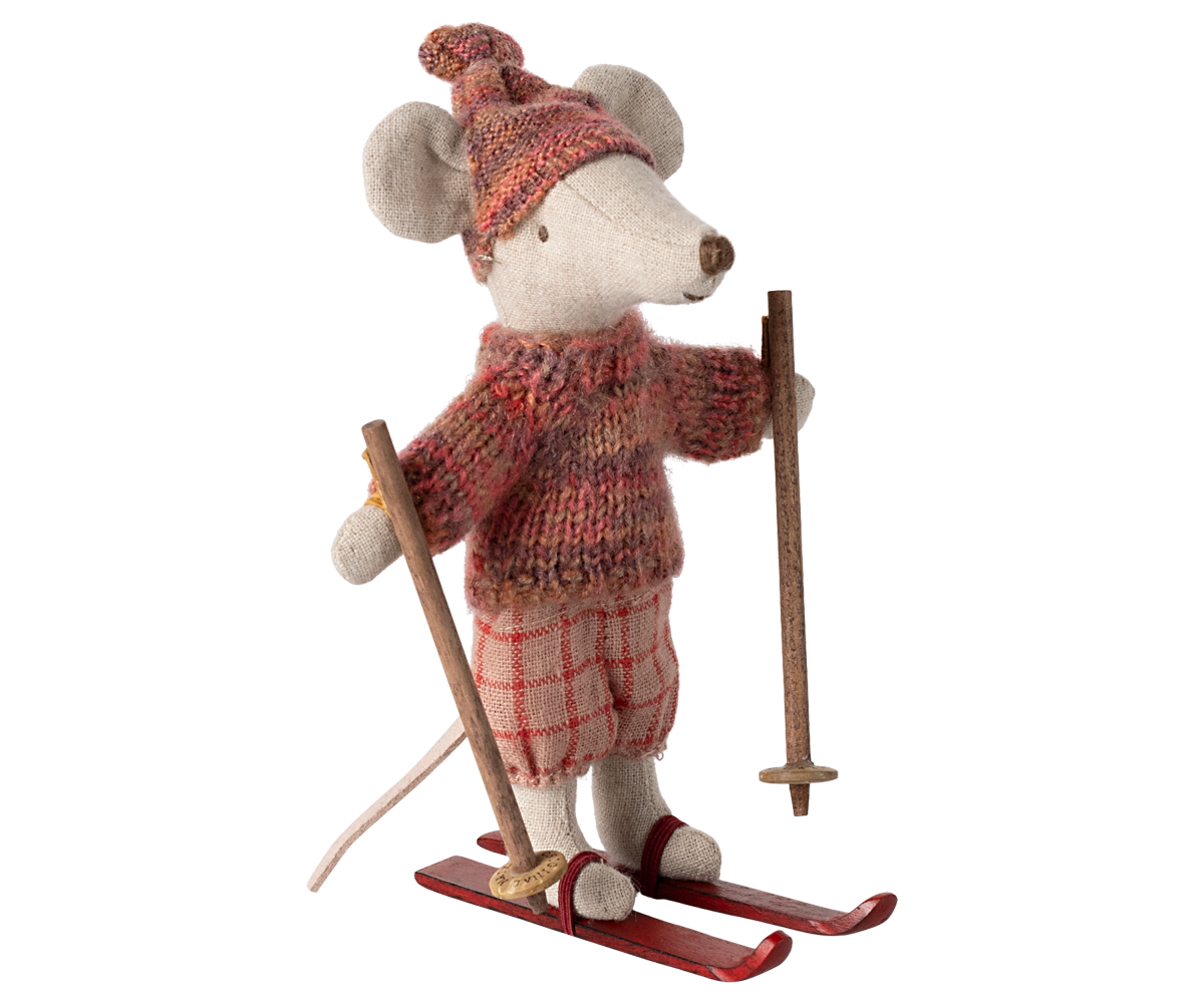 Maileg Big Sister Winter Mouse with Ski Set