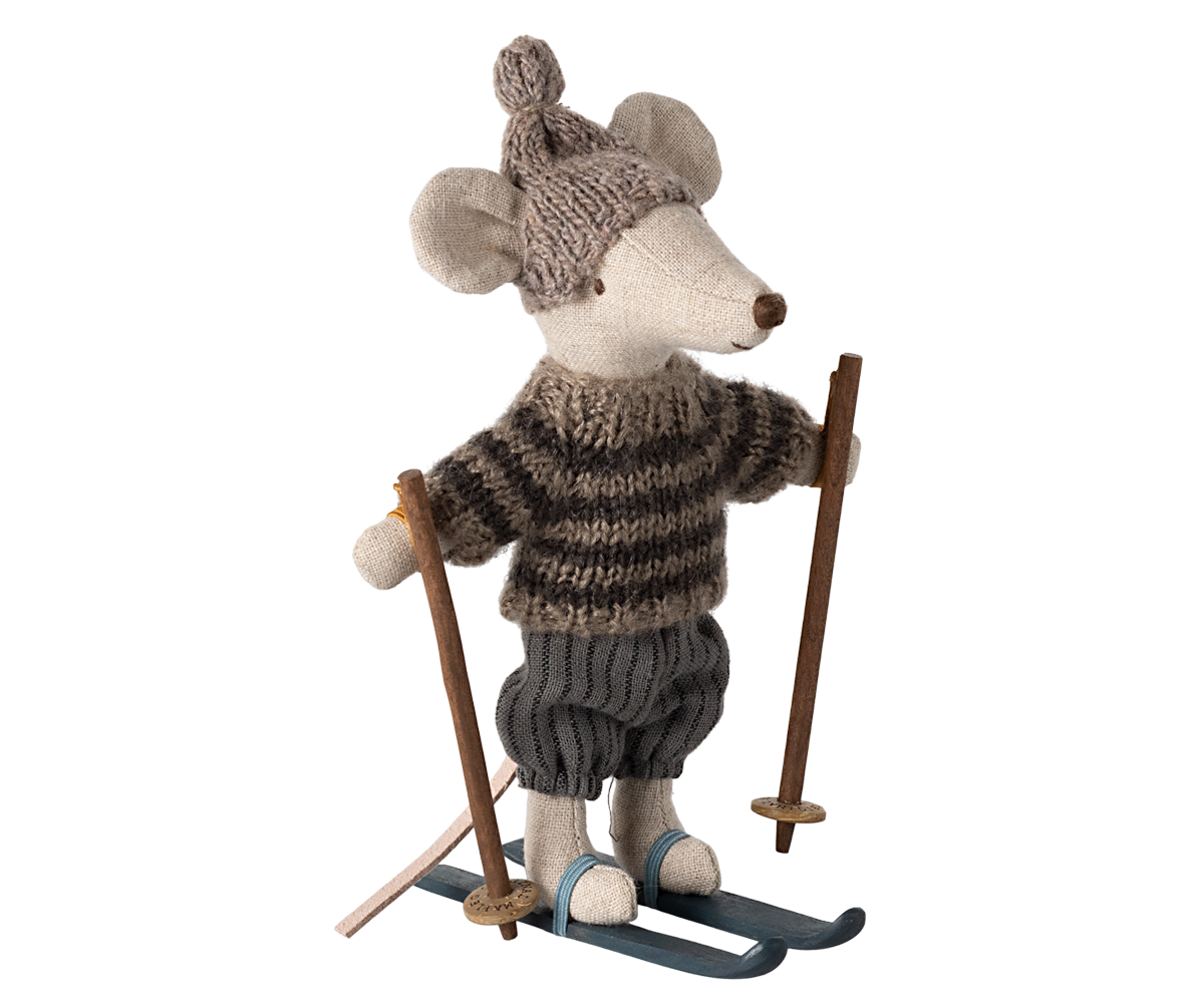 Maileg Big Brother Winter Mouse with Ski Set