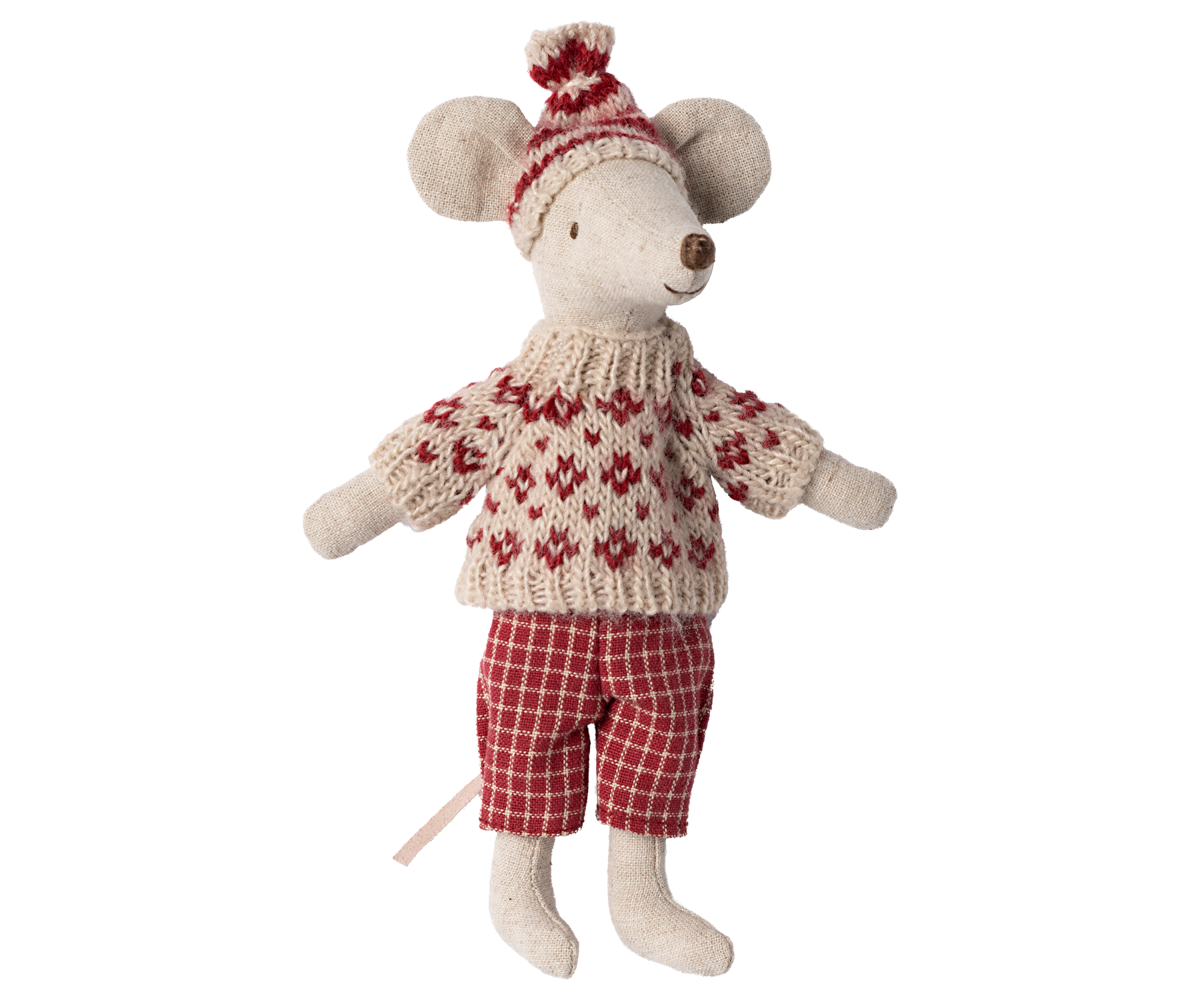 Maileg Mum Winter Mouse with Ski Set