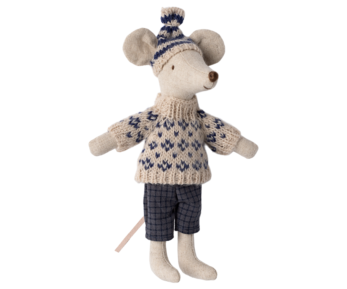 Maileg Dad Winter Mouse with Ski Set