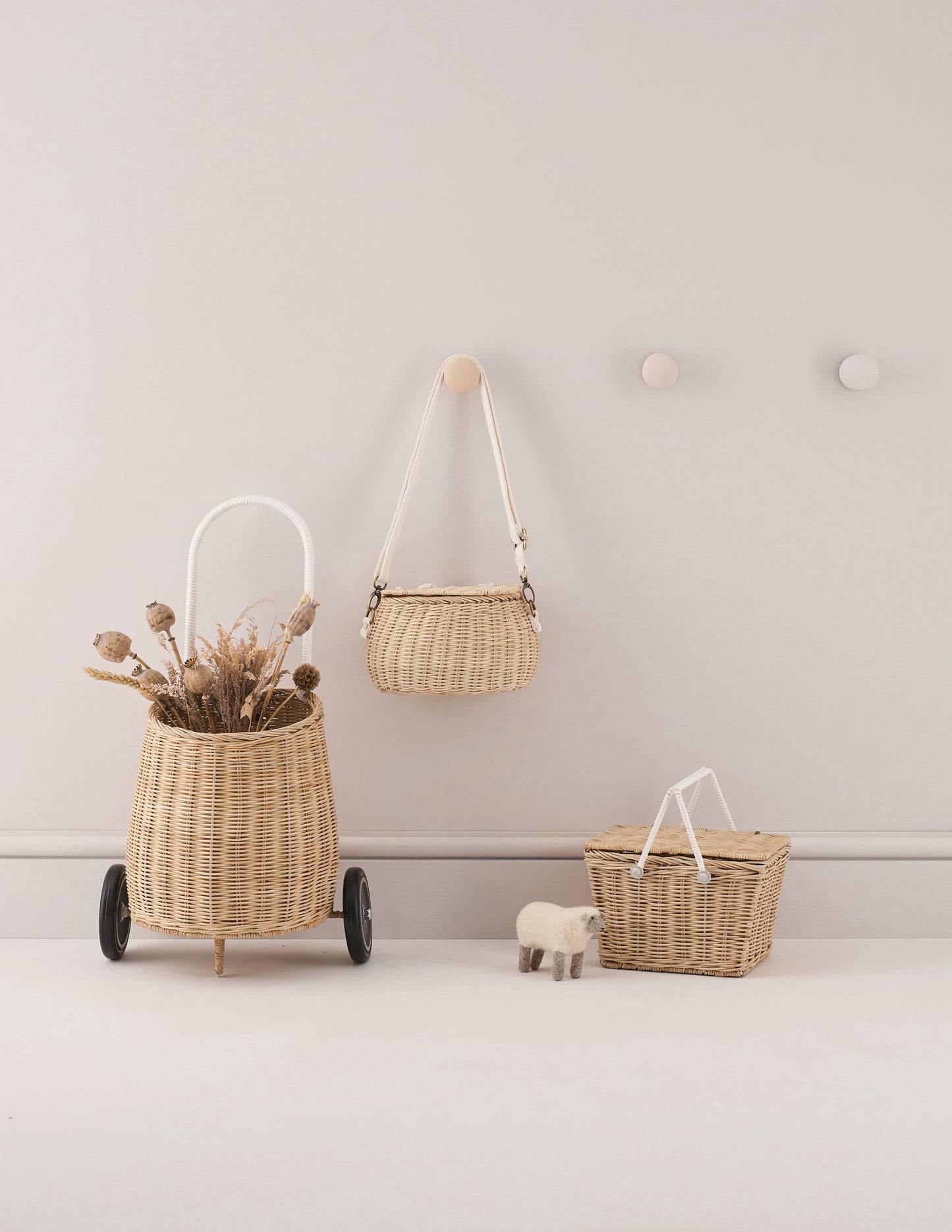 Olli Ella Piki Rattan Basket - Straw