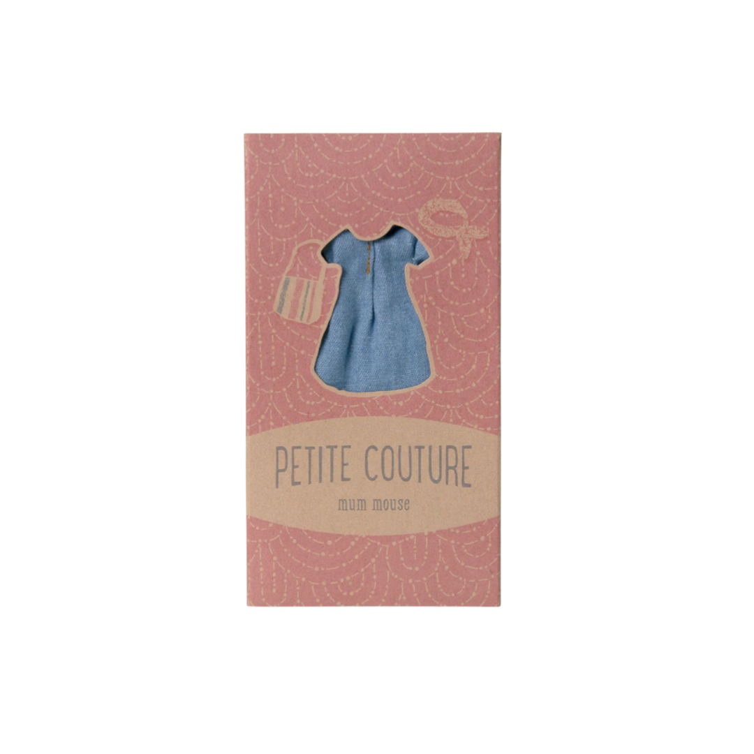 Maileg Denim dress and bag, Mum mouse