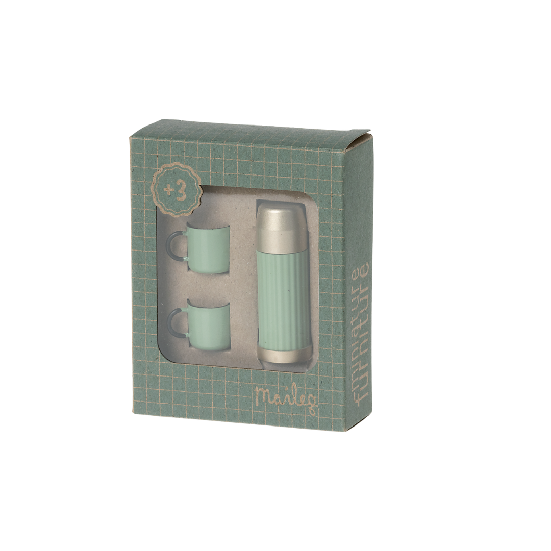 Maileg Thermos and cups set, Mint