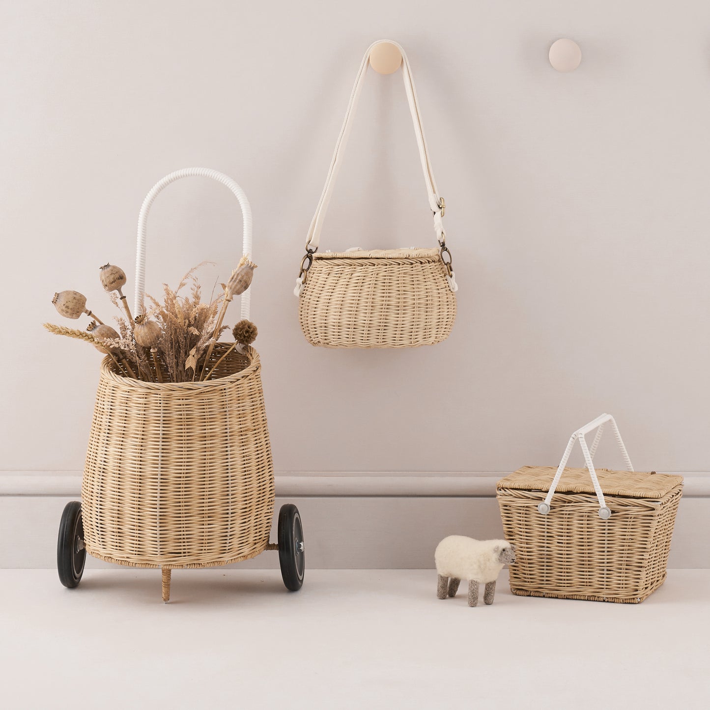 Olli Ella Piki Rattan Basket - Straw