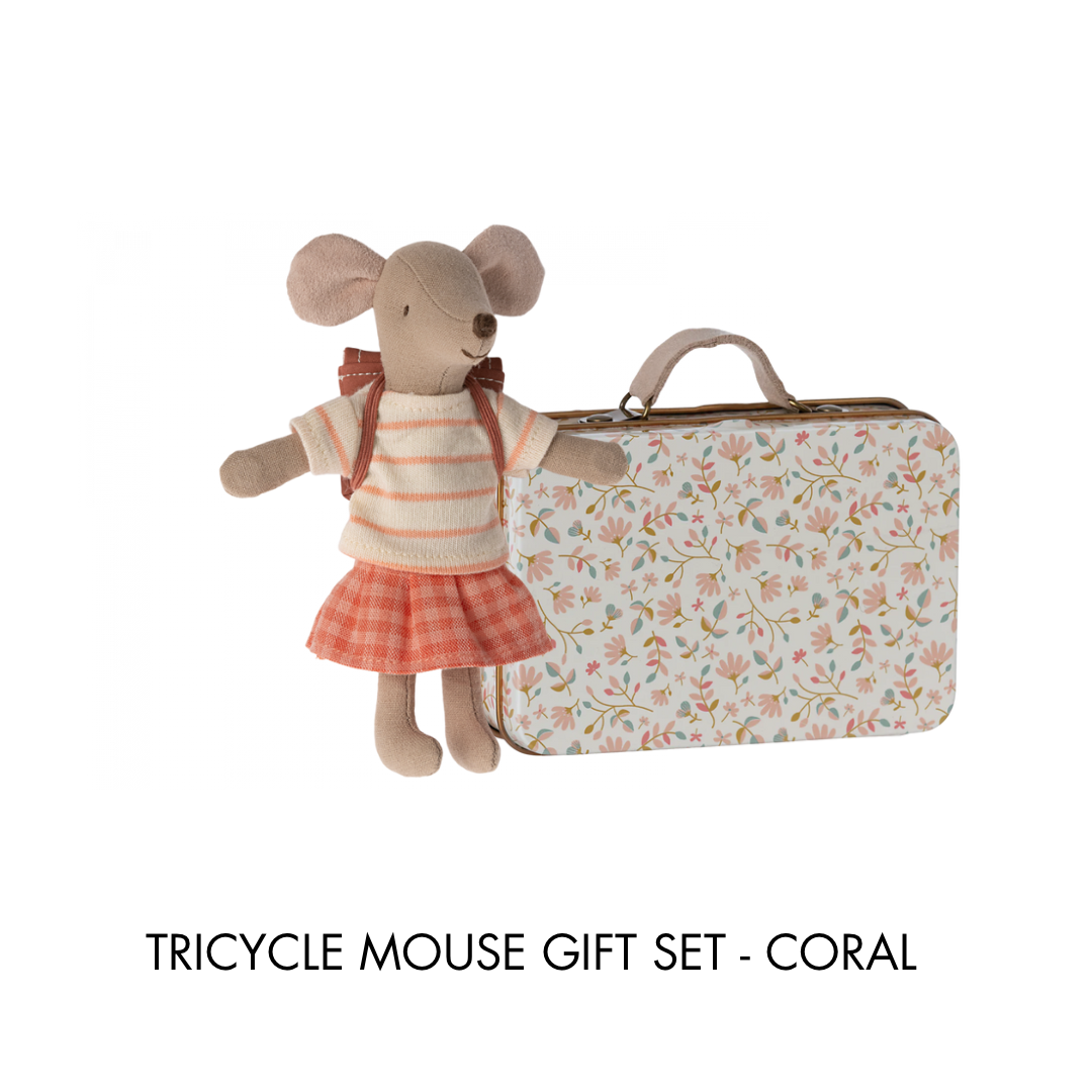 Maileg Tricycle Gift Set, Coral