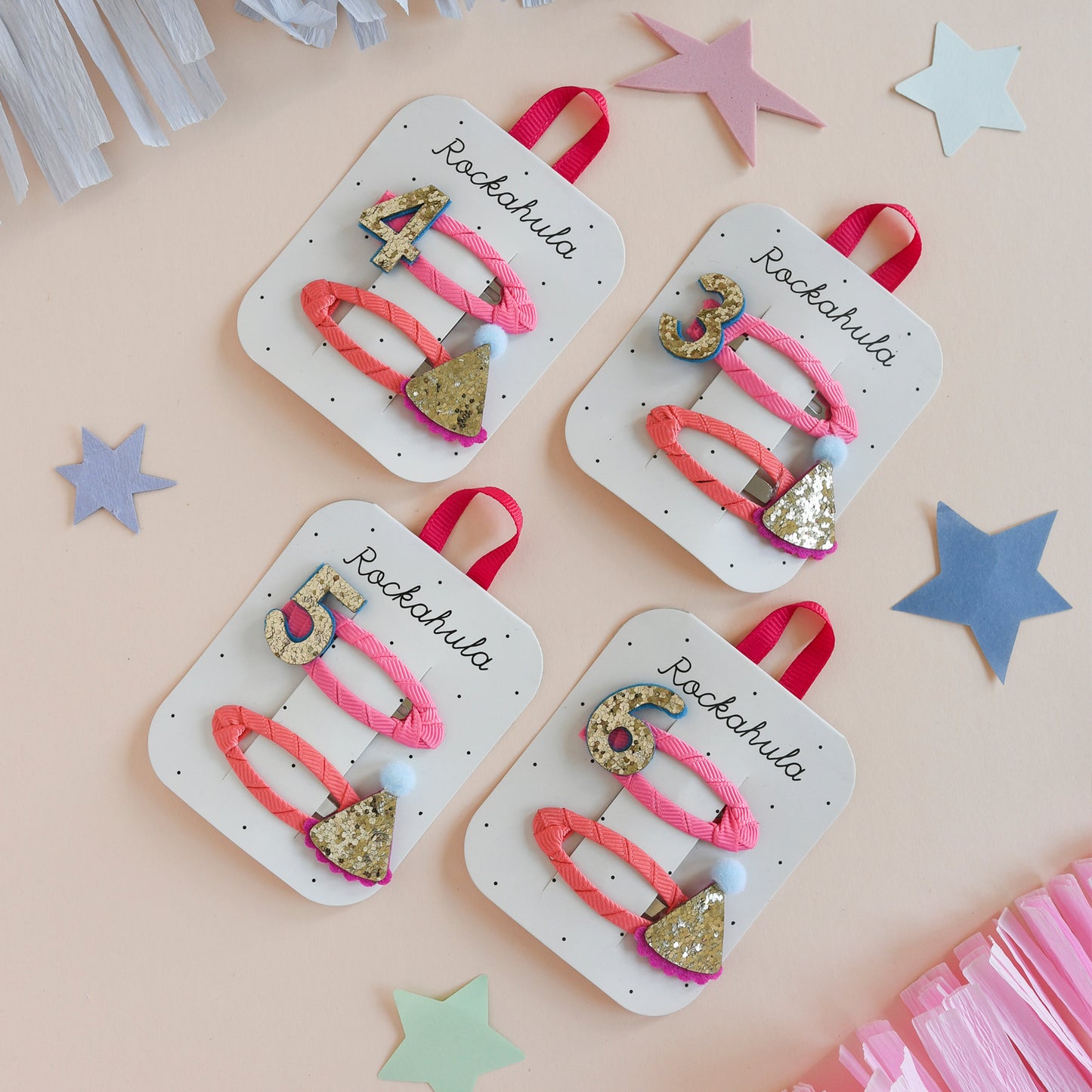 Rockahula Birthday Glitter Clips - Age 3