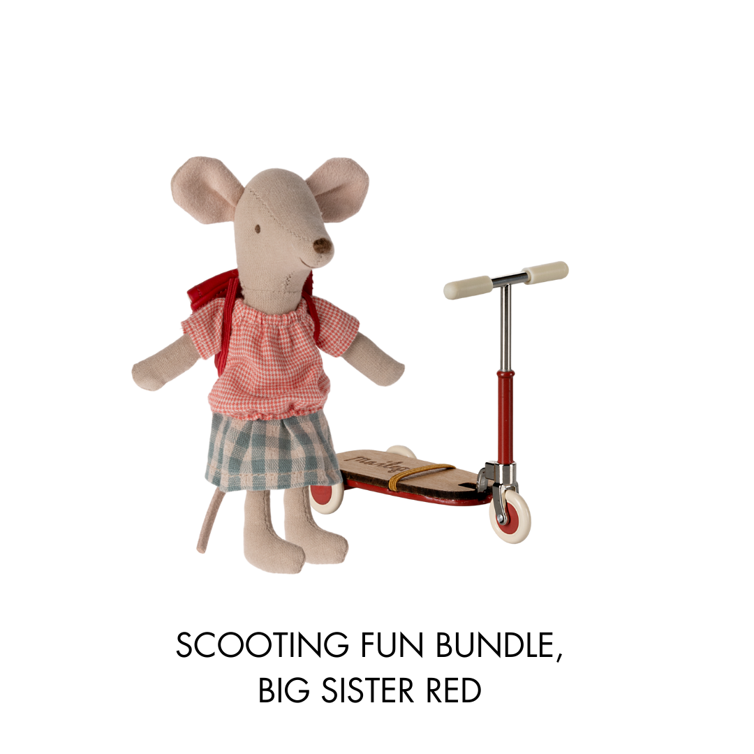 Maileg Scooting Fun Bundle, Big Sister Red