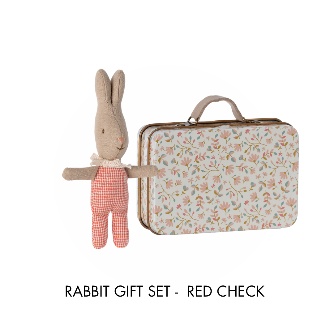 Maileg Rabbit Gift Set, Red Check