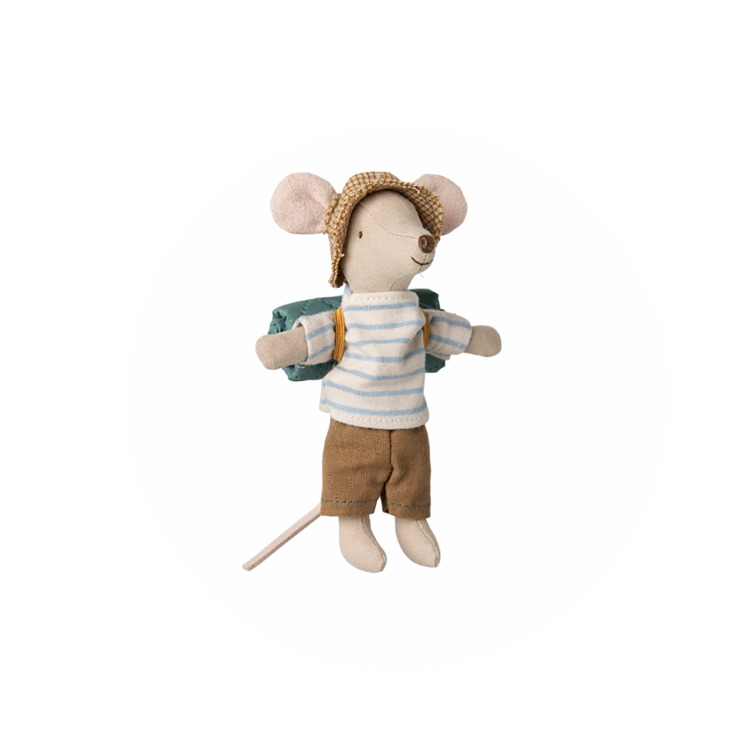 Maileg Hiker mouse, Big brother - Stripes