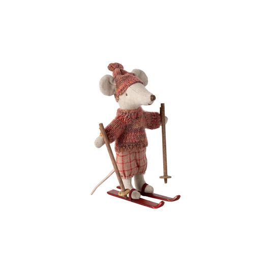 Maileg Big Sister Winter Mouse with Ski Set