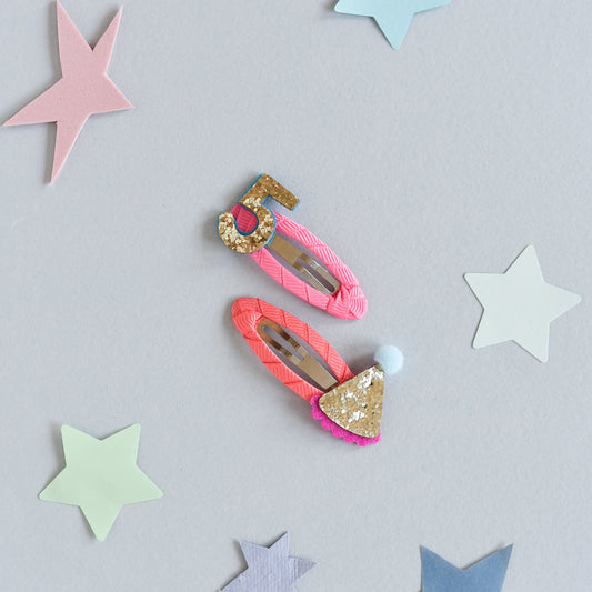 Rockahula Birthday Glitter Clips - Age 5