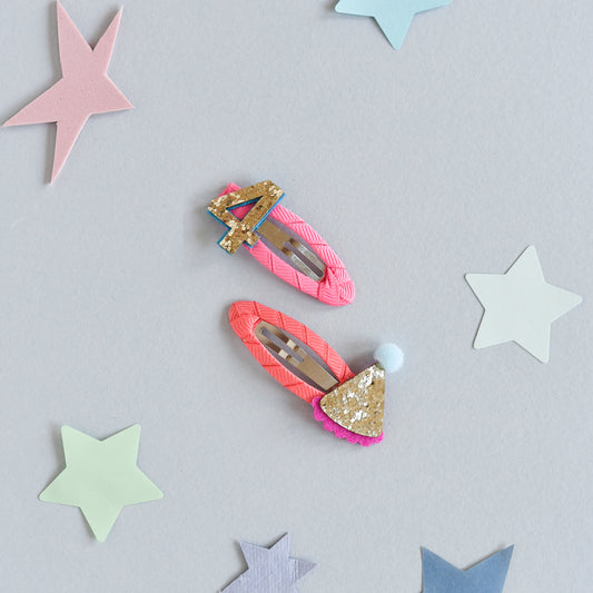 Rockahula Birthday Glitter Clips - Age 4