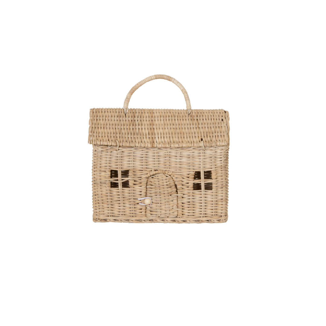 Olli Ella Rattan Casa Clutch - Straw