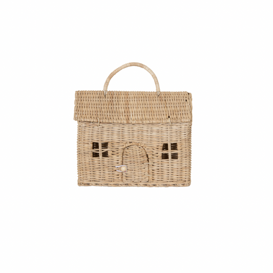 Olli Ella Rattan Casa Clutch - Straw