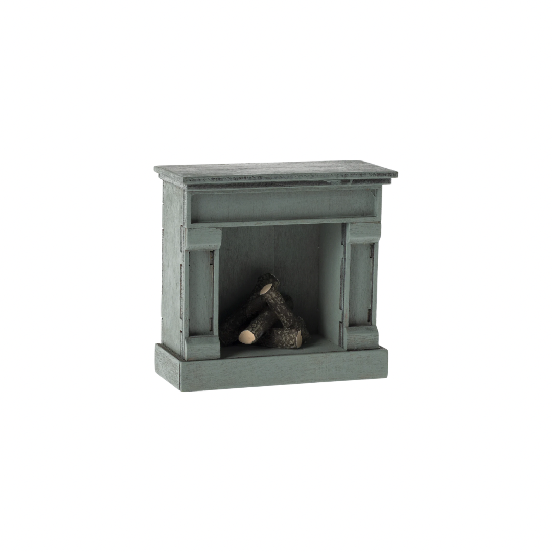 Maileg Mouse Fireplace, Blue