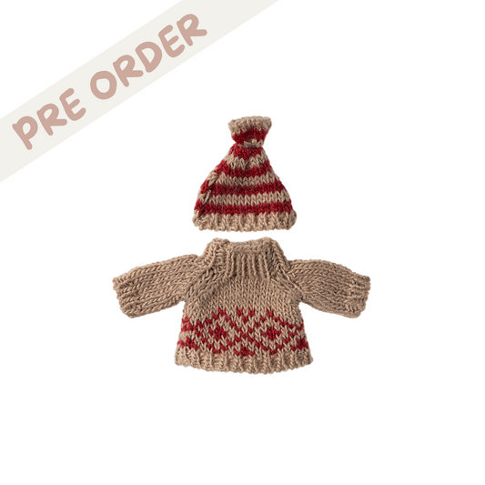 Maileg Mum Mouse Knitted Sweater and Hat Clothes