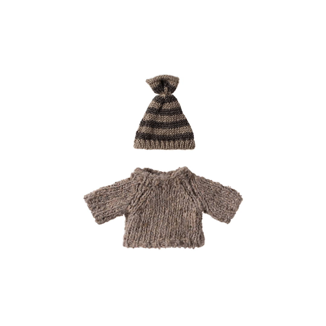 Maileg Big Brother Mouse Knitted Sweater and Hat Clothes