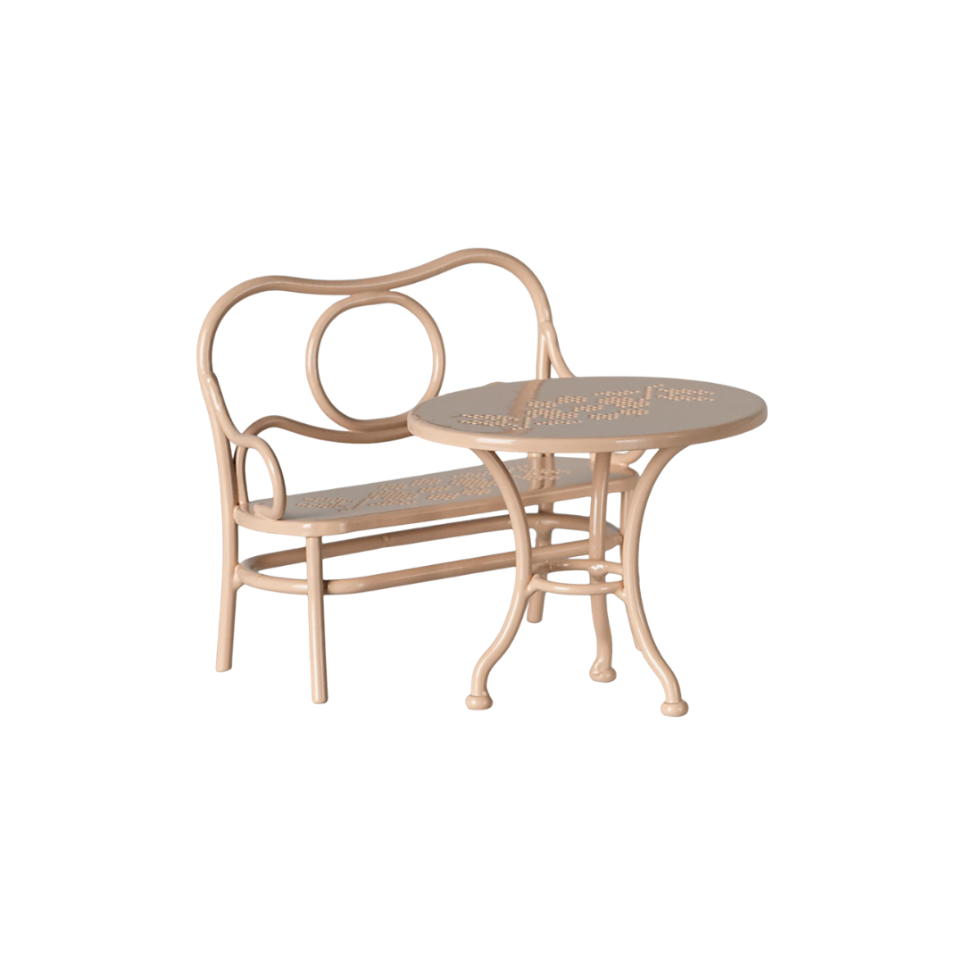 Maileg Café set, Mouse, Big - Pale pink