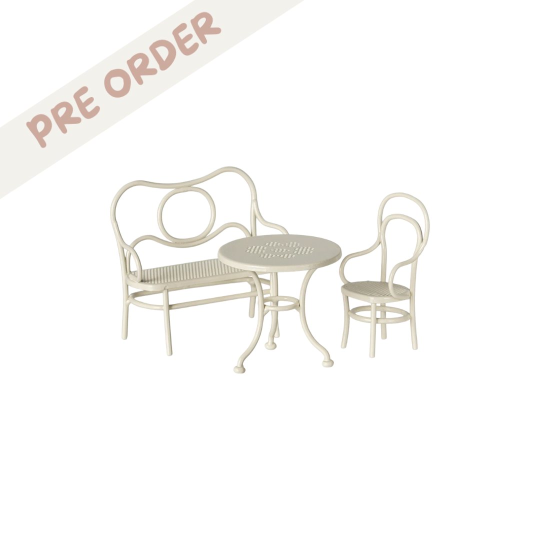 Maileg Café set, Mouse, Small - Off white