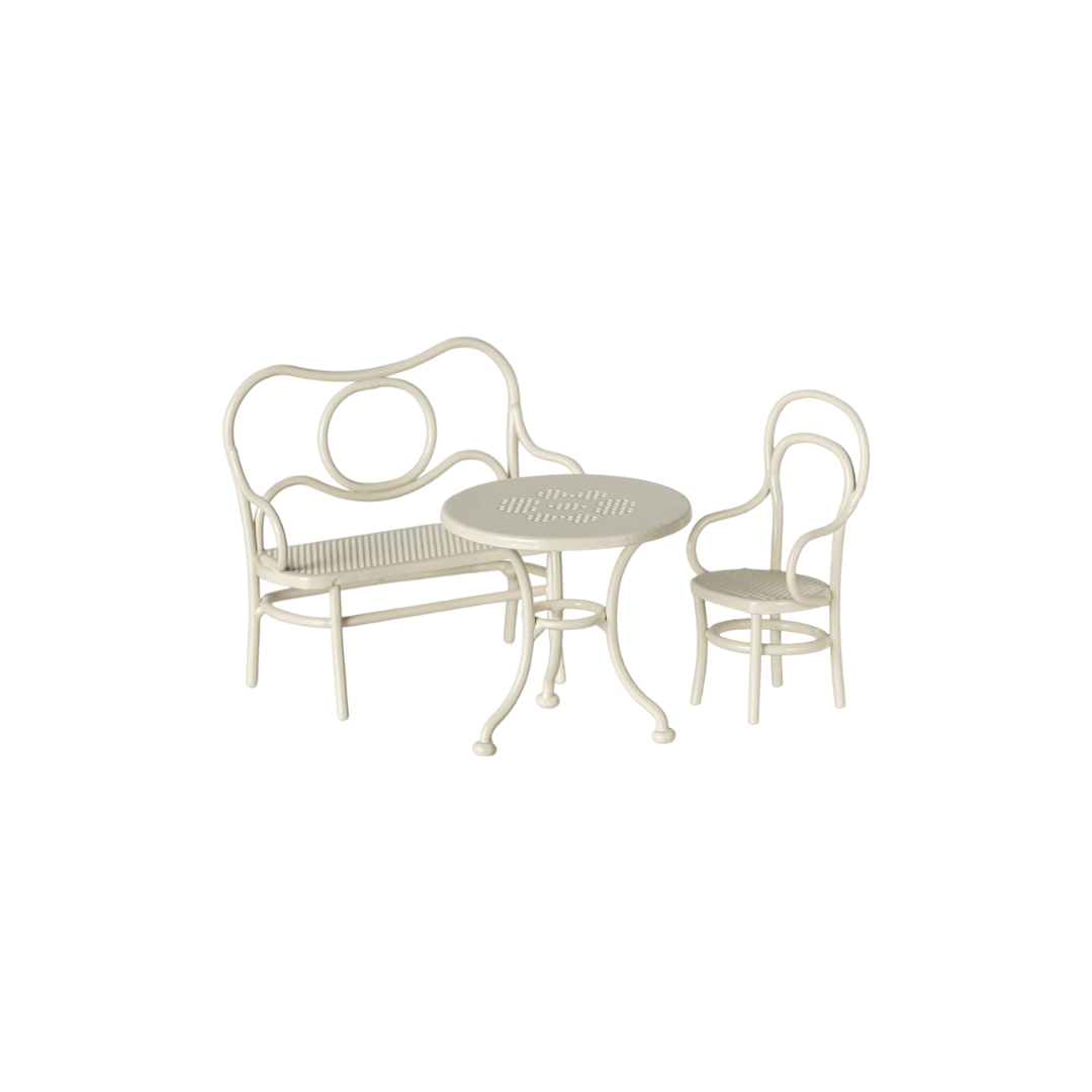 Maileg Café set, Mouse, Small - Off white