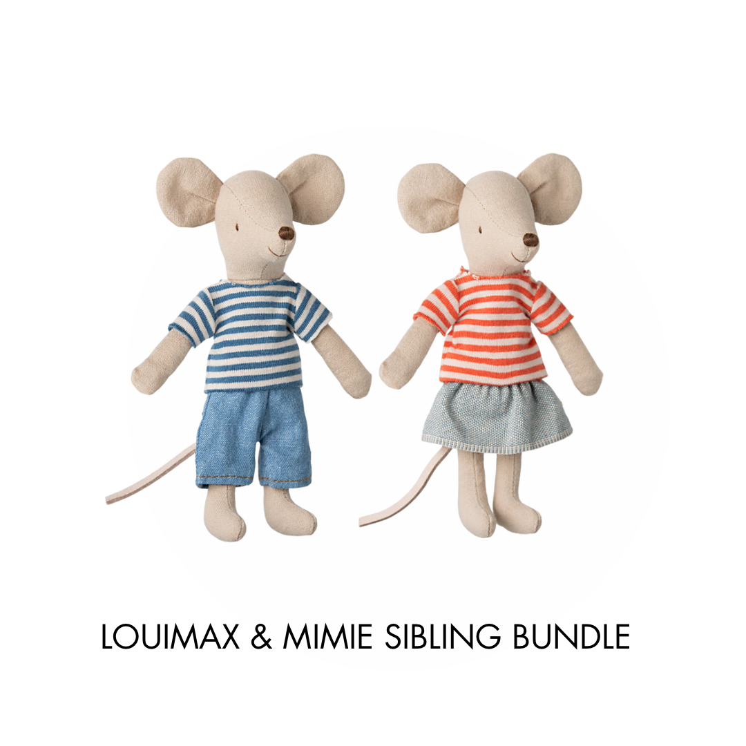 Maileg LouiMax and Mimie Sibling Mouse Bundle