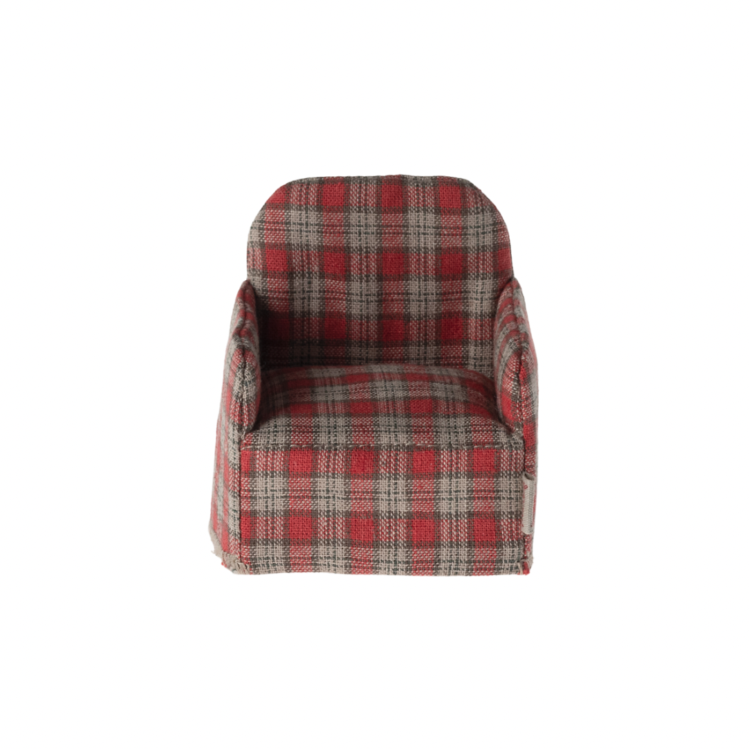 Maileg Mouse Chair, Red Check