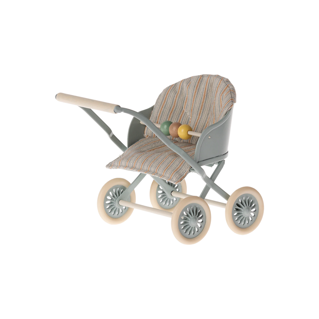 Maileg Baby Mice Stroller, Blue