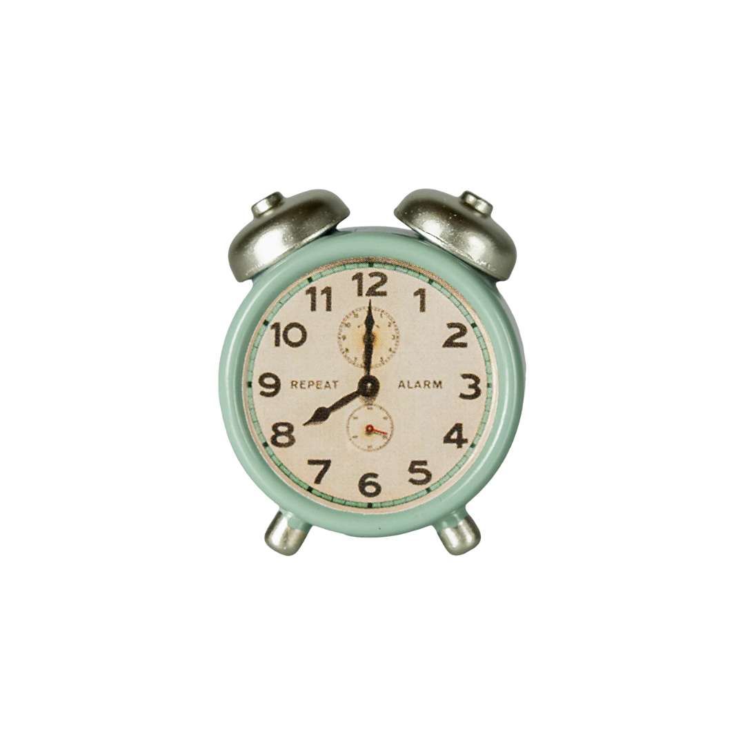 Maileg Alarm clock for Maileg Mouse in mint, from Maileg SS25 collection