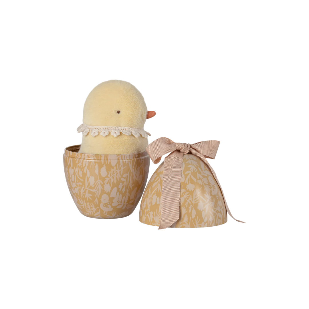 Maileg Easter decorative egg with soft plush chicken soft toy gift set, from Maileg SS25 collection