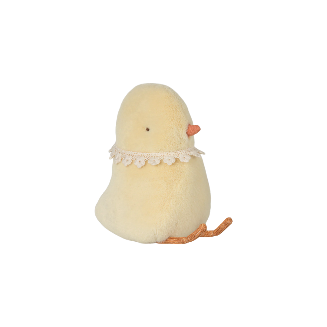 Maileg Easter  plush chicken soft toy yellow chicken with floral necklace, whimsical soft toy