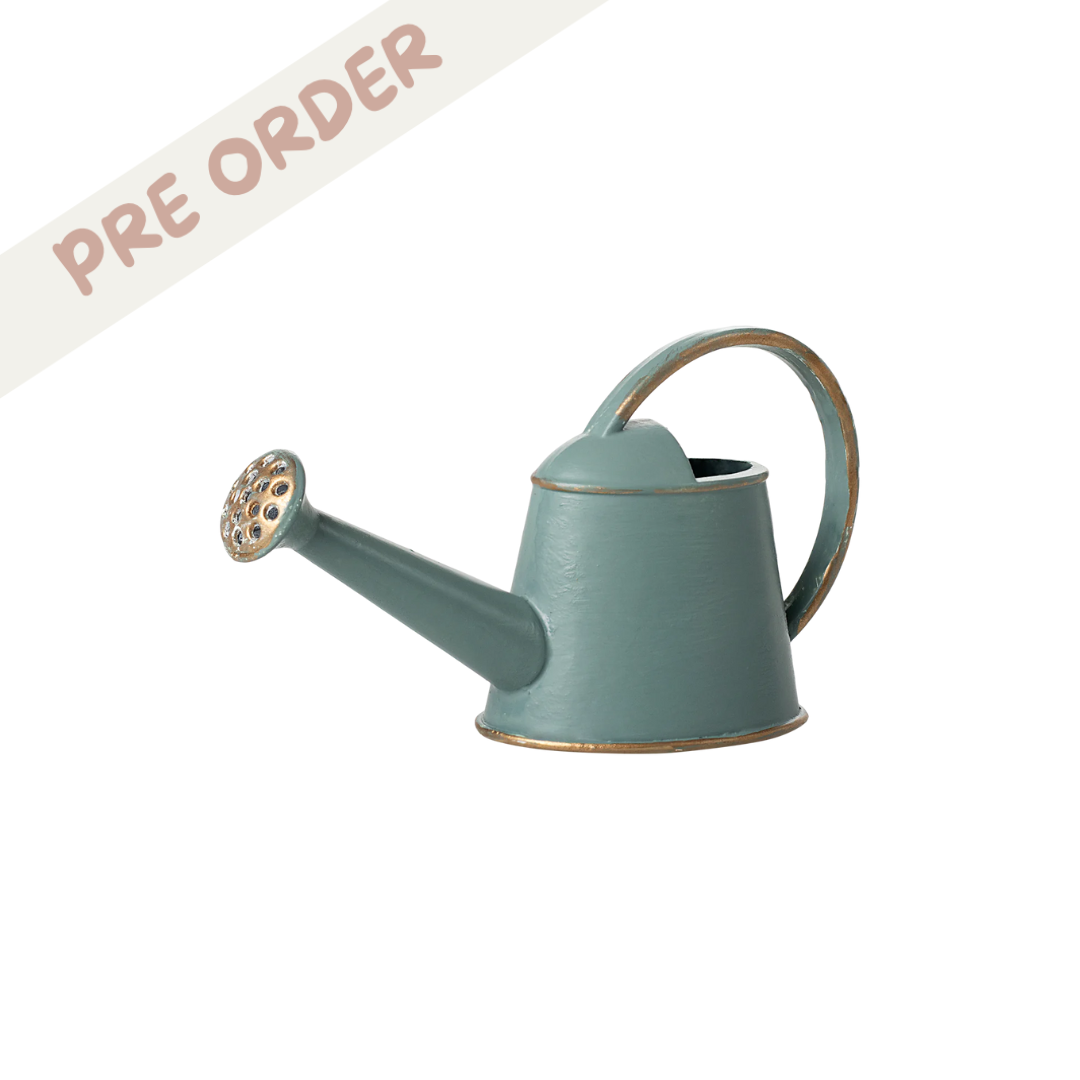 Maileg miniature water can in light blue for maileg mice, from Maileg SS25 collection. pre order now