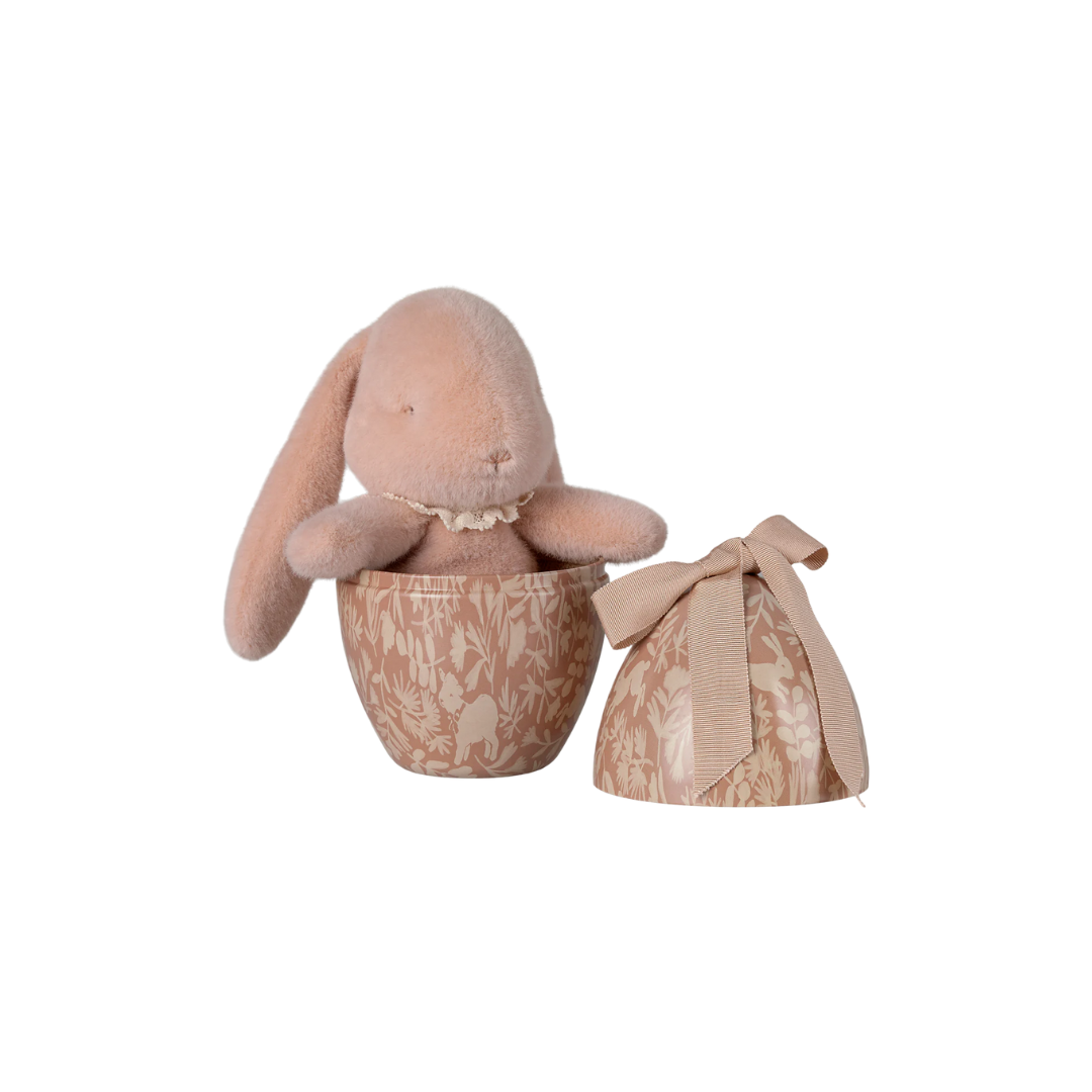 Maileg Easter pink decorative egg with soft plush pink bunny soft toy gift set, from Maileg SS25 collection