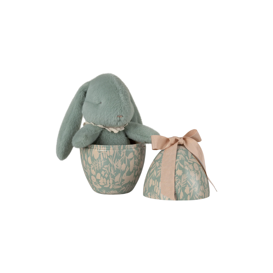  Maileg Easter mint decorative egg with soft plush pink bunny soft toy gift set, from Maileg SS25 collection