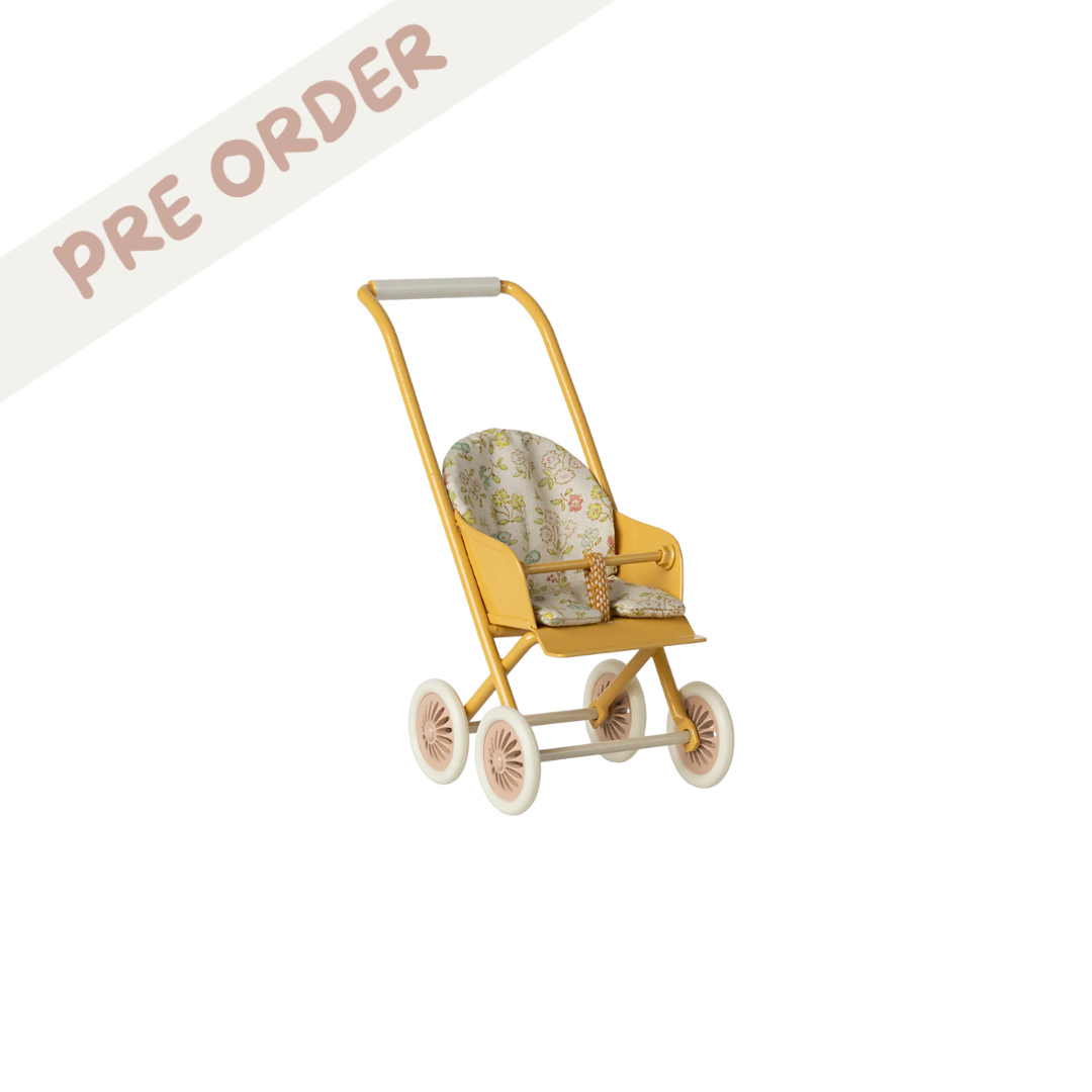 Maileg Stroller, Micro - Yellow