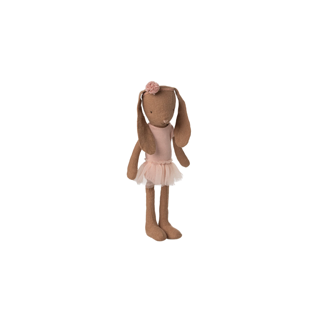 Maileg Bunny size 1, Chocolate brown - Ballet suit and skirt rose