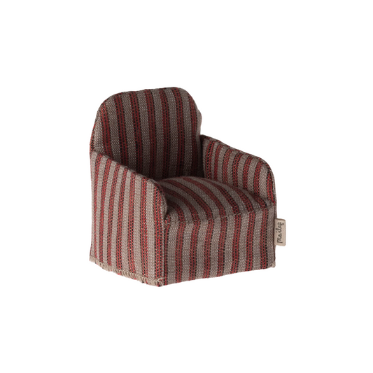 Maileg red stripe dollshouse chair