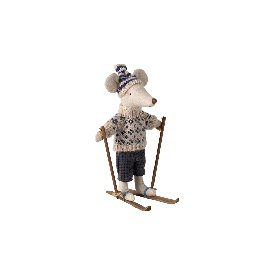 Maileg Dad Winter Mouse with Ski Set