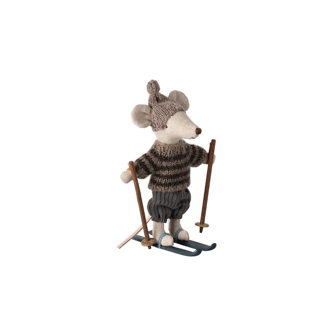 Maileg Big Brother Winter Mouse with Ski Set