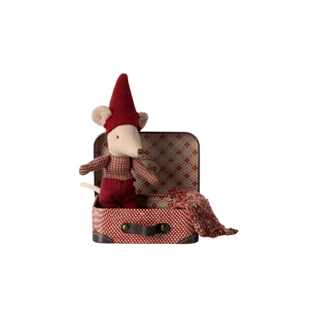 Maileg Christmas Mouse Baby in a Suitcase