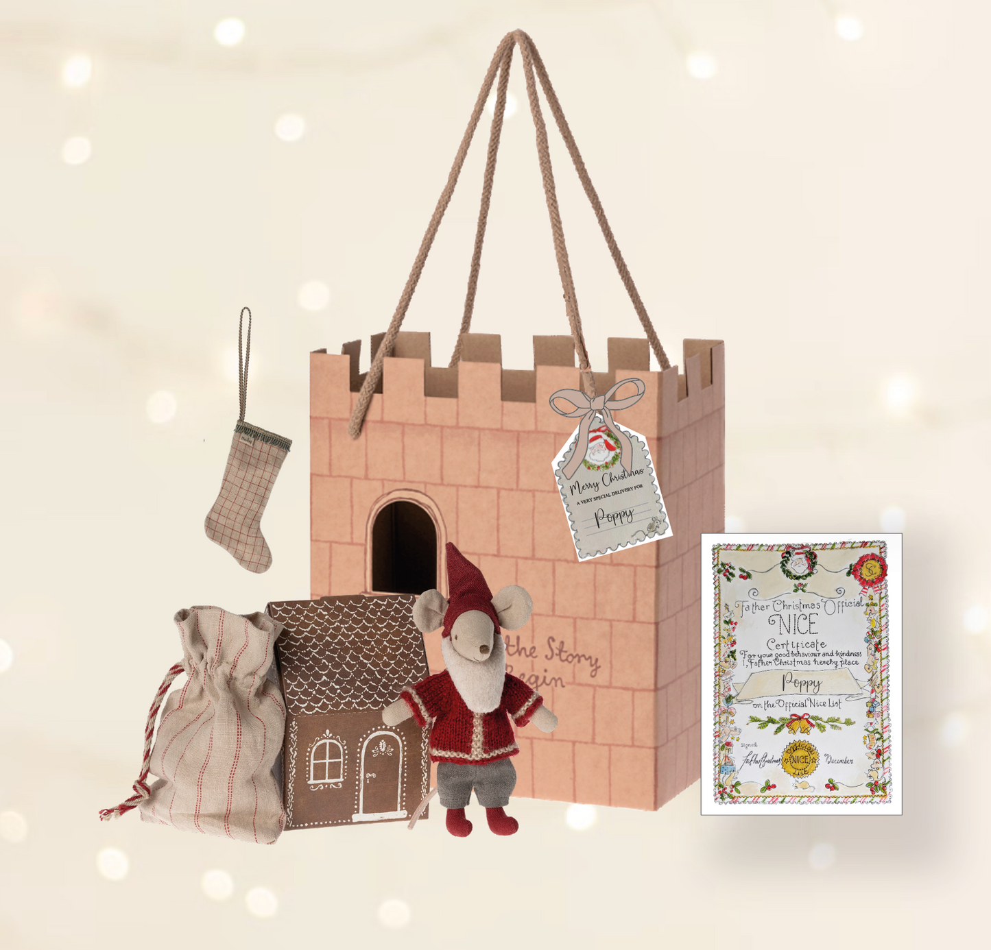 Maileg Father Christmas is on his way, Christmas Eve Gift Set